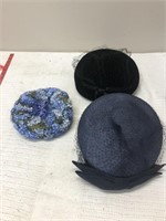 3 vintage ladies hats