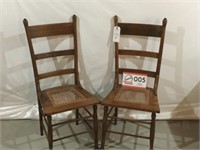 2 Matching Chairs; Lattice Seat, 40" Tall