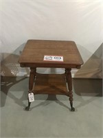 Wooden Table w/ Claw Feet & Bottom Shelf