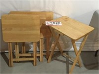 Wooden TV Trays (4); No Stand