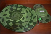 (12 PCS) LARGE CERAMIC PLATTERS, SAUCER, PLATES