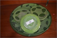 (11 PCS) LARGE CERAMIC PLATTERS & SAUCERS -