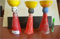 (3 PCS) ASSORTED ABSTRACT CERAMIC POTTERY -