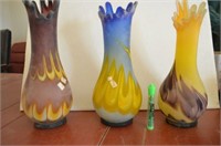 SATAN GLASS VASES - COLORFUL & SCALLOPED TOPS