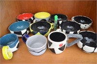 (11 PCS) ASSORTED CUPS WITH HANDLES - SIGNED