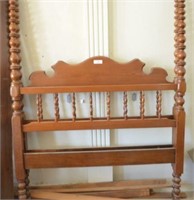 VINTAGE MAPLE BED WITH GREAT BOBBIN-TURNED