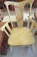 IVORY PAINTED VINTAGE ROCKING CHAIR