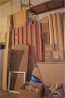 LARGE GROUPING OF LUMBER, 3 SHEETS OF RED METAL,