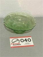 Green Depression Bowl; 13 1/2" Diameter