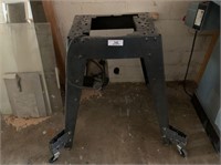 TABLE SAW STAND WITH MOTOR ON LOCK ROLLERS