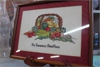 HIS GOODNESS OVERFLOWS NEEDLEPOINT FRAMED