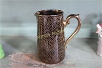 MADE IN ENGLAND REDWARE GOLD DECORATED PITCHER