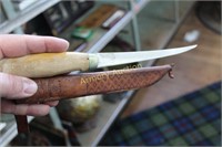 FINLAND FISH KNIFE AND LEATHER SHEATH