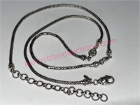 Designer sterling silver 26in snake necklace