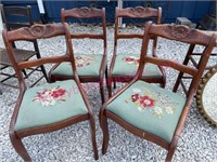 Set of 1940s Cradick needlepoint chairs