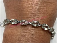 Sterling silver Prasiolite bracelet