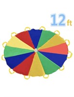 Parachute 12 Foot for Kids with 12 Handles Play