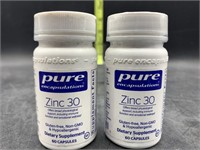 2 pure zinc30- 60 capsules each -