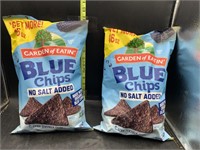 2 16oz garden of eatin blue chips - no salt added