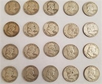 20 Silver Franklin Halves