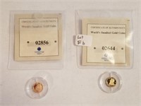 (2) 14K Gold  Krugerrand Replica Coins