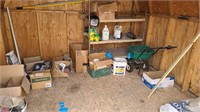 Landscaping supplies contents of barn