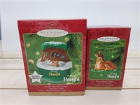 2 Hallmark Keepsake Bambi Ornaments NIB