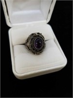 STERLING SILVER “POISON RING”. SIZE 6 1/2.  (TOP