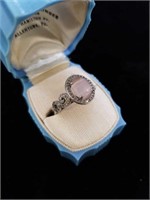 sterling lt. pink stone ring w/ marcasites