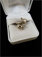 sterling frogs design ring