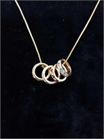 +.925 Sterling Necklace with 3 Rings