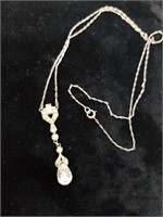 +Vintage Victorian Sterling Necklace & Pendant
