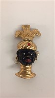 Vintage Jewelry - African Woman Pin