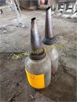 2 Oil Cans with Spouts Unmarked