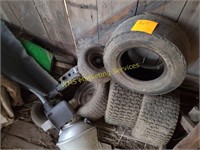 Assorted Lawn Mower Tires, Rear End, Misc.