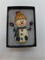 Fashion Christmas Snowman Pin Hand Made Unique