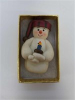 Fashion Christmas Snowman Pin Holding Candle