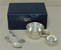 Sterling Silver Infant's Set in Presentation Case.