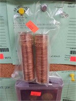 TWO UNC LINCOLN CENT ROLLS - BOTH 1962
