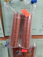 TWO UNC LINCOLN CENT ROLLS - 1964 & 1964-D