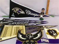 Baltimore Ravens pennant & bobblehead lot