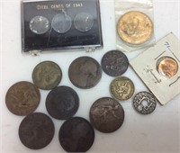 ANTIQUE COIN LOT FOREIGN, USA