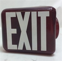 VINTAGE EXIT SIGN RUBY GLASS