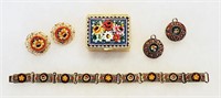 Italian Mosaic Trinket Box & Jewelry Bracelet Etc