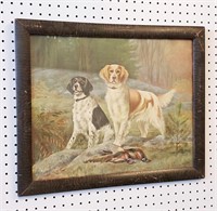 Antique 19th C Print Jerry & Jack Hunting Dogs