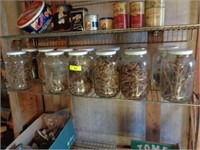 All gallon jars on shelf