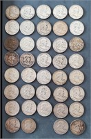 39 US Franklin Silver Half Dollar Coins