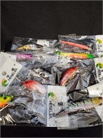 8 HengJia fishing lures, new in packages.