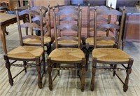 French Farmhouse Style Ladder Back Oak Chairs.