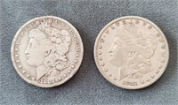 1881-O & 1881-P US Morgan Silver Dollar Coins